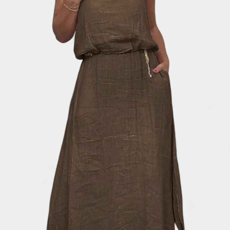 Lady Isla Linen & Cotton Vest and Skirt Set