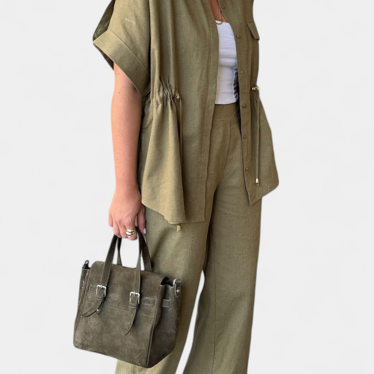 Lady Imogen Relaxed Cotton & Linen Shirt and Trousers Set