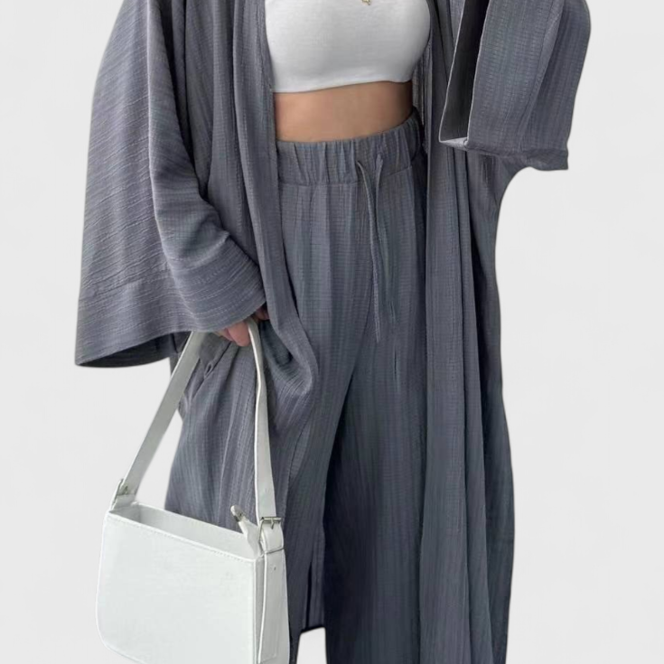 Lady Esme Relaxed Two-Piece Set with Longline Kimono