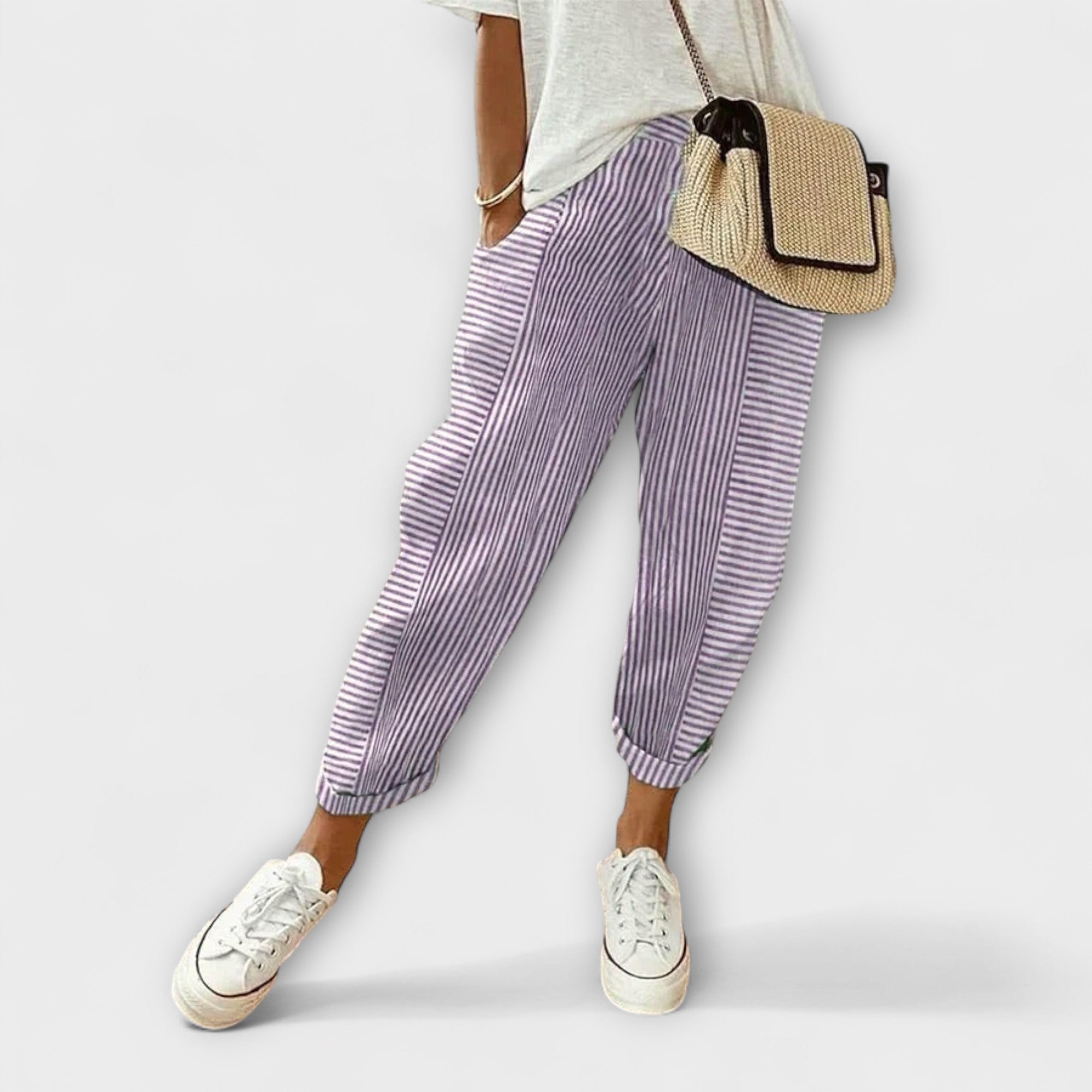 Lady Maribel Comfortable Striped Trousers