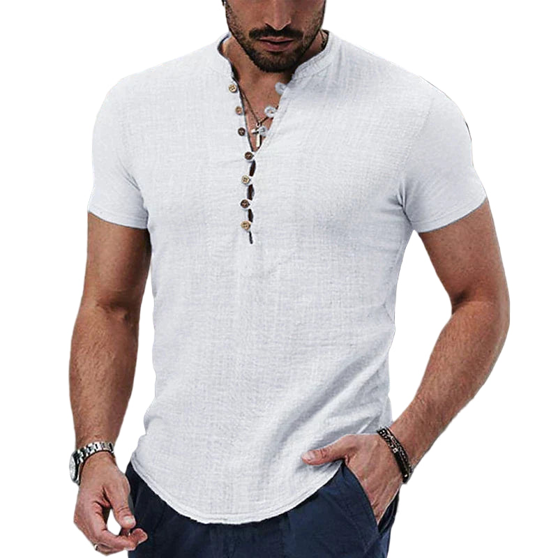 Sir Dennis Buttoned Placket Short Sleeve Polo Shirt